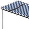 vidaXL Standmarkise Einziehbar Handbetrieben 300x250 cm Blau/Wei&szlig;
