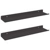 vidaXL Schwebendes Regal 2 pcs Schwarz 40 x 8,5 x 2,5 cm Stahl