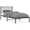 vidaXL Bettgestell mit Kopfteil Metall Schwarz 90x200 cm
