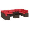 vidaXL Gartensofa-set 11 stk. 10-Sitzanzahl Braun Poly-Rattan