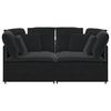 vidaXL Modulares Sofa mit Kissen Samt Schwarz