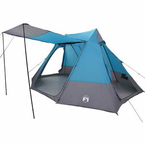 vidaXL Campingzelt 10 Personen Blau Taft Wasserdicht