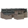 vidaXL Gartensofa-set mit Kissen 7 pcs Grau Poly-Rattan