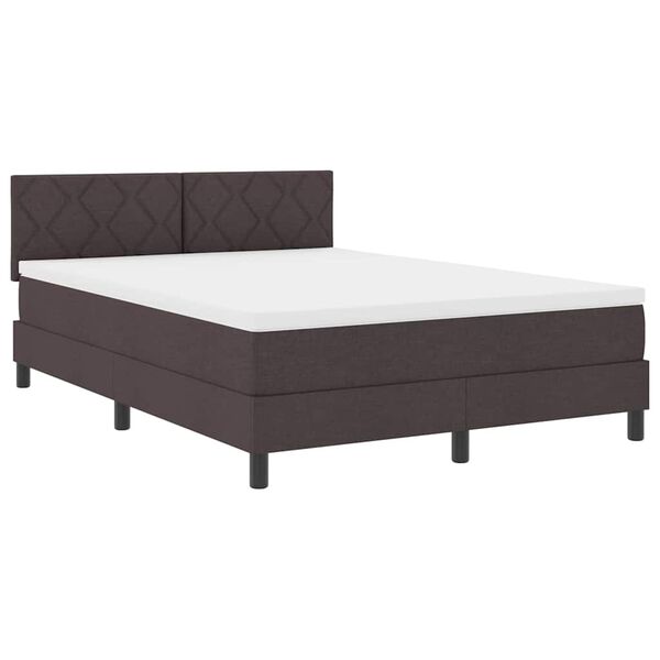 vidaXL Boxspringbett mit Matratze Dunkelbraun 140 x 200 cm Stoff