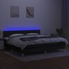 vidaXL Boxspringbett mit Matratze & LED Schwarz 200x200 cm Stoff