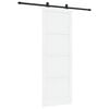 vidaXL Schiebet&uuml;r Wei&szlig; und Schwarz 83 x 232 cm Massives Kiefernholz