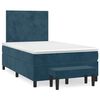 vidaXL Boxspringbett mit Matratze Dunkelblau 120x190 cm Samt