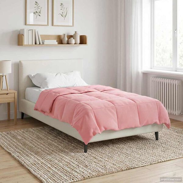 vidaXL Ganzjahresbettdecke Gepolstert Rosa 140 x 200 cm Mikrofaser