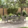 vidaXL Garten Essgruppe 7 pcs Grau Poly-Rattan