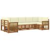 vidaXL Ecksofa Set mit Kissen 6 pcs Natur und Creme