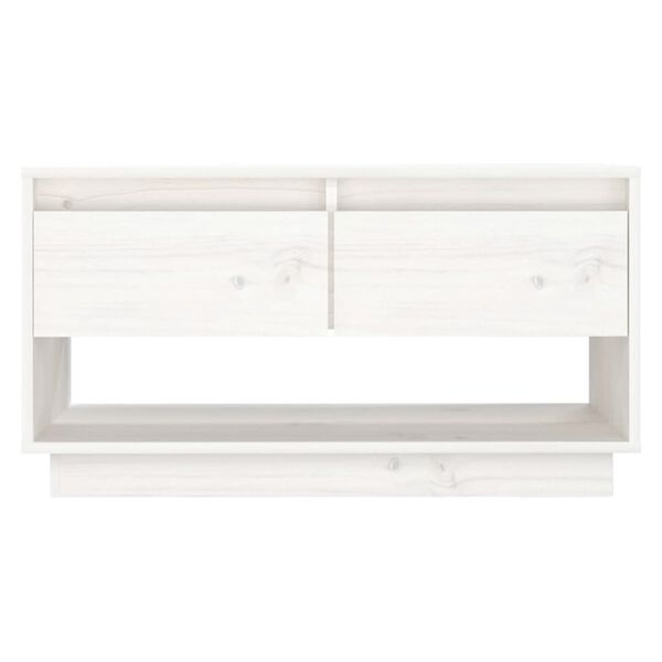 vidaXL TV-Schrank Weiß 74x34x40 cm Massivholz Kiefer