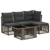 vidaXL Gartensofa-set 5 stk. Grau Poly-Rattan