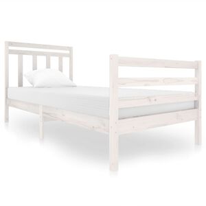 vidaXL Massivholzbett Wei&szlig; 90x200 cm