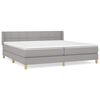 vidaXL Boxspringbett mit Matratze Hellgrau 200x200 cm Stoff