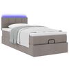 vidaXL Ottoman-Bett mit Matratze & LEDs Taupe 90x190 cm Stoff