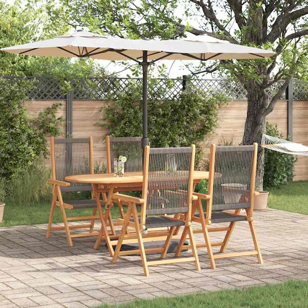 vidaXL Garten Essgruppe 5 pcs Grau Massivholz Akazie