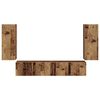 vidaXL TV-Wandregal-Set Wandmontiert 4 pcs Altholz Holzwerkstoff