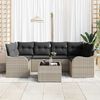 vidaXL Garten-Sofa-Set mit Kissen 7 pcs Hellgrau und Dunkelgrau