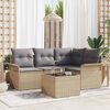 vidaXL Gartensofa-set mit Speicher 5 pcs Beige Poly-Rattan
