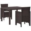 vidaXL Garten Essgruppe 3 pcs Braun Polypropylen