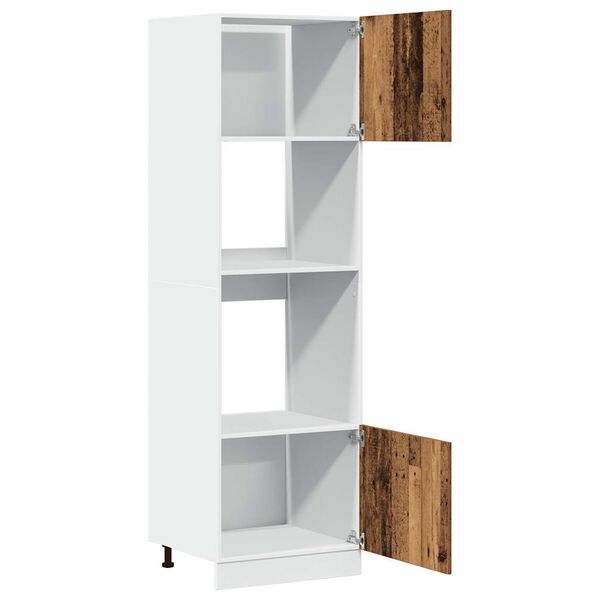 vidaXL Mikrowellenschrank Lyon Altholz-Optik 60x57x207 cm Holzwerkstoff