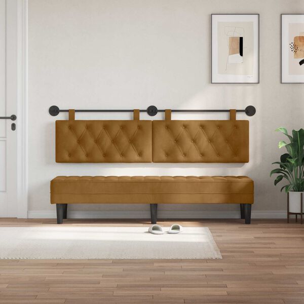 vidaXL H&auml;ngevorderseite Wandmontiert Braun 170 x 55 x 7 cm Samt