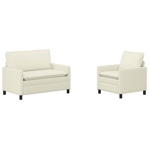 vidaXL Sofa Set 2 stk. Creme Stoff