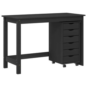 vidaXL Desk und Rolling Cabinet Set MOSS 2 stk. Schwarz