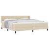 vidaXL Boxspringbett mit Kopfteil Creme 200 x 200 cm Stoff