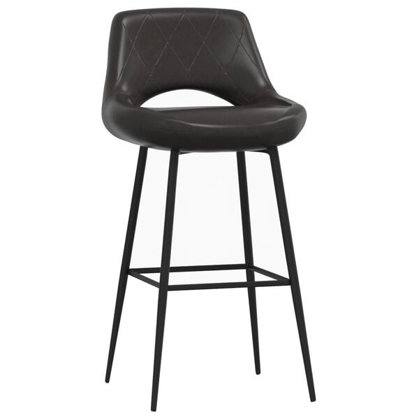 vidaXL Barhocker 2 Stk. Grau Kunstleder