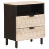 vidaXL Nachttisch Wei&szlig; 50 x 33 x 62 cm Massivholz Mango