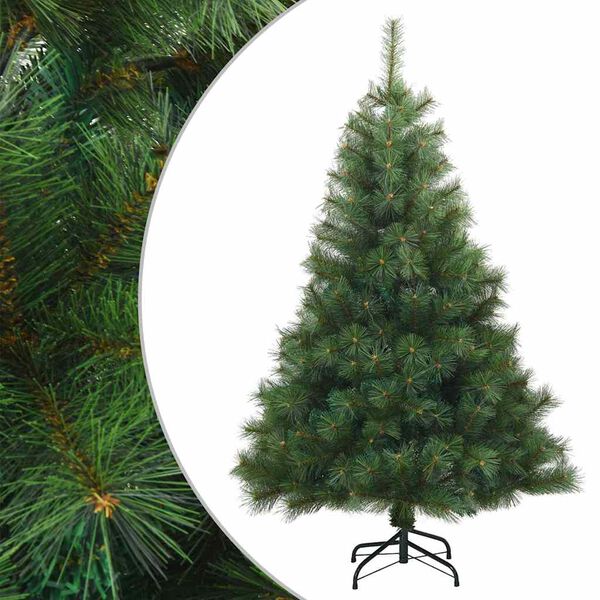 vidaXL Künstlicher klappbarer Weihnachtsbaum Grün 150 cm PVC, Stahl