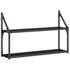 vidaXL Wandregal 2 F&auml;cher Schwarz 80x21x51 cm Holzwerkstoff