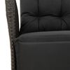 vidaXL 3-tlg. Bistro-Set mit Kissen Schwarz Poly Rattan
