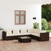 vidaXL 7-tlg. Garten-Lounge-Set mit Kissen Poly Rattan Braun