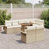 vidaXL Garten-Sofa-Set mit Speicher 9 pcs Beige Poly Rattan