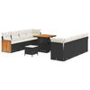 vidaXL Gartensofa-set mit Kissen 12 pcs Schwarz und Creme Poly-Rattan
