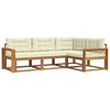 vidaXL Outdoor-Sofagarnitur mit Kissen 4 pcs Natur und Creme