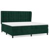 vidaXL Boxspringbett mit Matratze Dunkelgr&uuml;n 200x200 cm Samt
