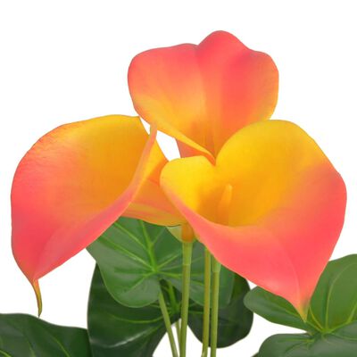 vidaXL Künstliche Calla-Lilie mit Topf 45 cm Rot und Gelb