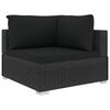 vidaXL 6-tlg. Garten-Lounge-Set mit Auflagen Poly Rattan Schwarz