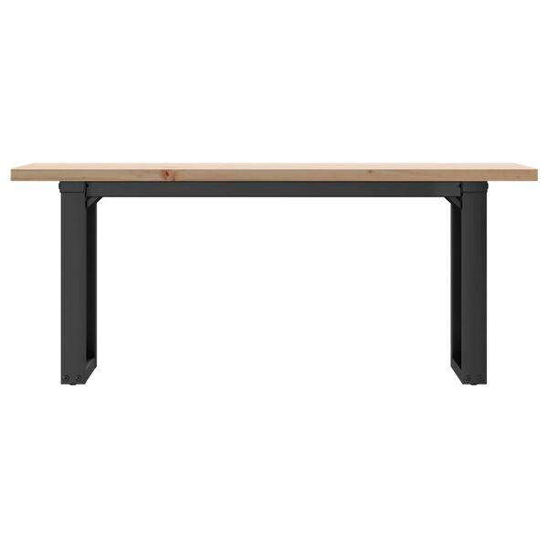 vidaXL Couchtisch O-Gestell 110x40x45,5 cm Massivholz Kiefer Stahl