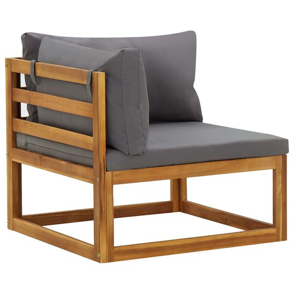 vidaXL Modular-Ecksofas 2 Stk. mit Auflagen Dunkelgrau