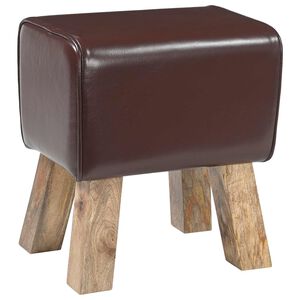 vidaXL Bank 40 x 30 x 45 cm Echtes Leder Dunkelbraun
