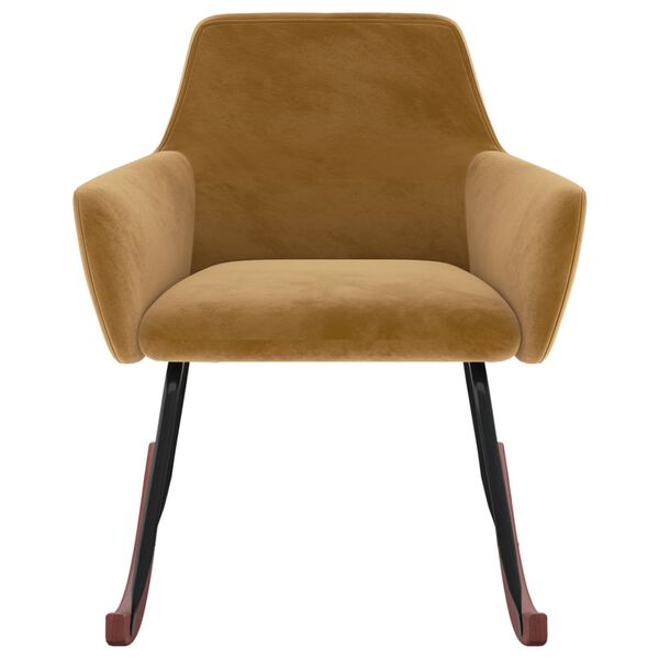 vidaXL Schaukelstuhl Braun Samt