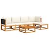 vidaXL 6-tlg. Gartensofa-Set mit Kissen Holz Akazie & Rattan