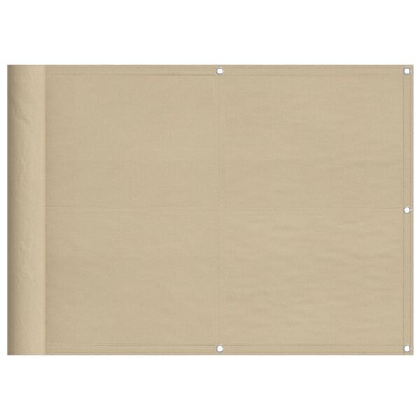 vidaXL Balkon-Sichtschutz Beige 75x1000 cm 100 % Polyester-Oxford