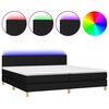 vidaXL Boxspringbett mit Matratze & LED Schwarz 200x200 cm Stoff