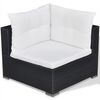 vidaXL 5-tlg. Garten-Lounge-Set mit Auflagen Poly Rattan Schwarz