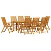 vidaXL Garten Essgruppe Faltbar 9 pcs Braun Massivholz Akazie